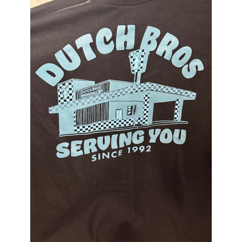 Dutch Bros Coffee Hoodie Black Blue Windmill Serving You Since 1992 Graphic XL